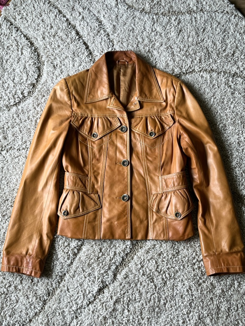 Vintage berto lucci women leather jacket
